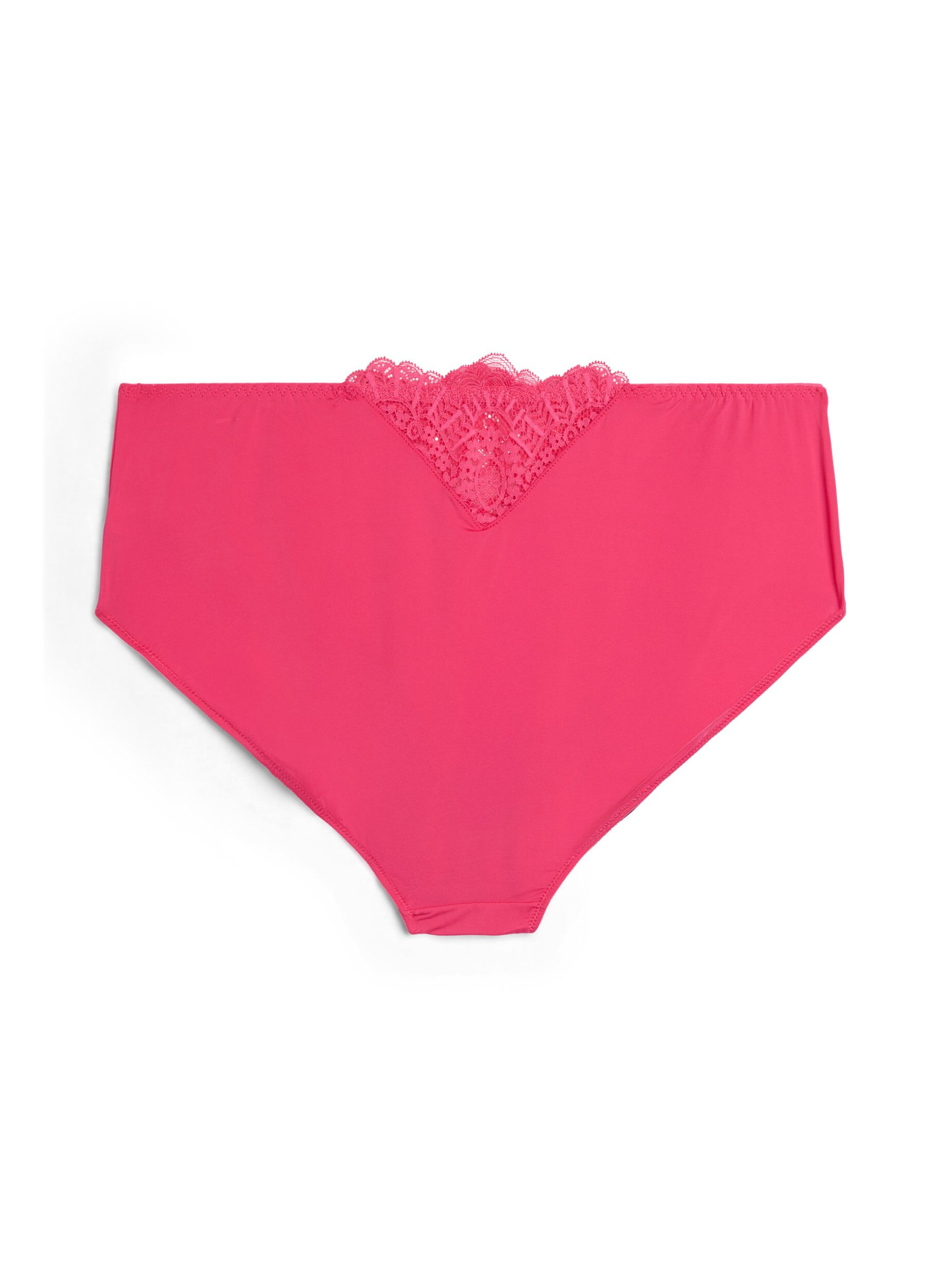 Zizzi Slip aus Mikrofaser mit Spitzendetails, Pink, Packshot image number 1