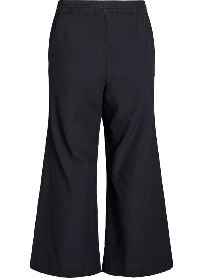 Lockere Hose mit hohem Bund und Taschen, Schwarz, Packshot image number 1