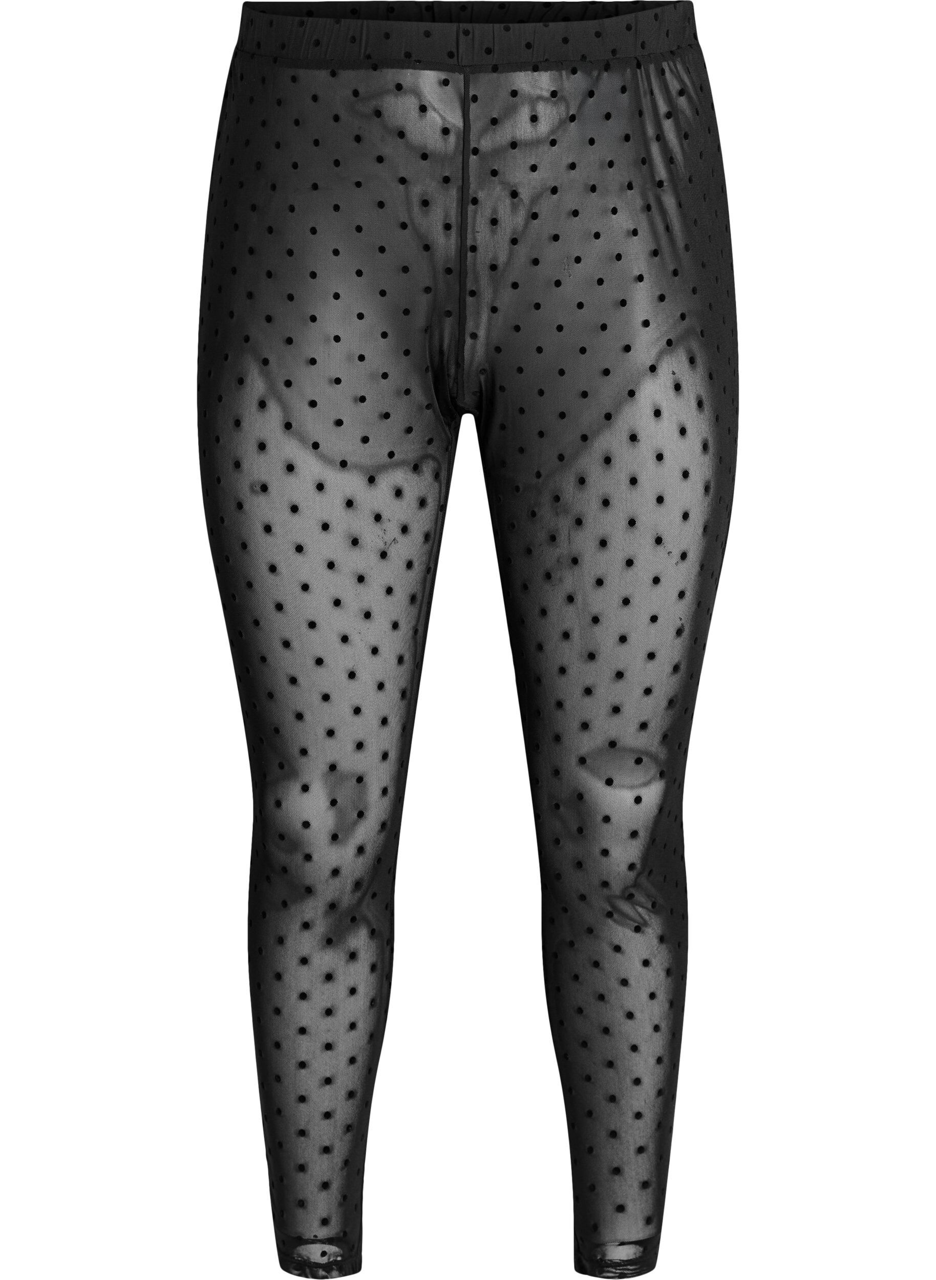 Mesh-Leggings mit Velourspunkten
