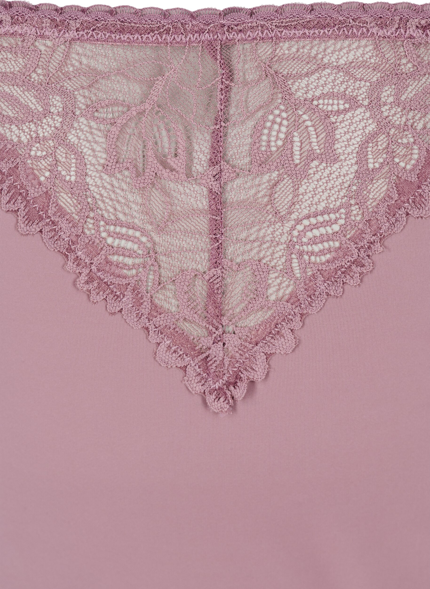 Zizzi String en microfibre avec dentelle, Rose, Packshot image number 2