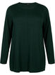 Blouse tricot&eacute;e en m&eacute;lange coton-viscose, Vert fonc&eacute;, Packshot image number 0