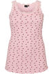 Top avec imprim&eacute; et bord en dentelle, Rose poudr&eacute;e, Packshot image number 0