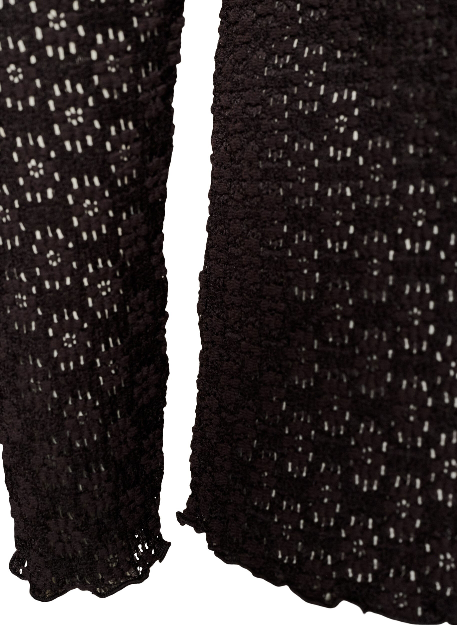 ZizziBluse mit Lochmuster und langen &Auml;rmeln, Schwarz, Packshot image number 3