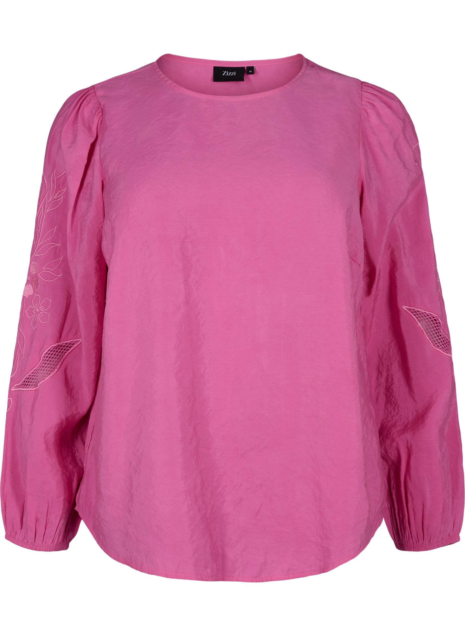 Zizzi Bluse aus TENCEL&trade;-Modal mit gestickten Details, Phlox Pink, Packshot image number 0