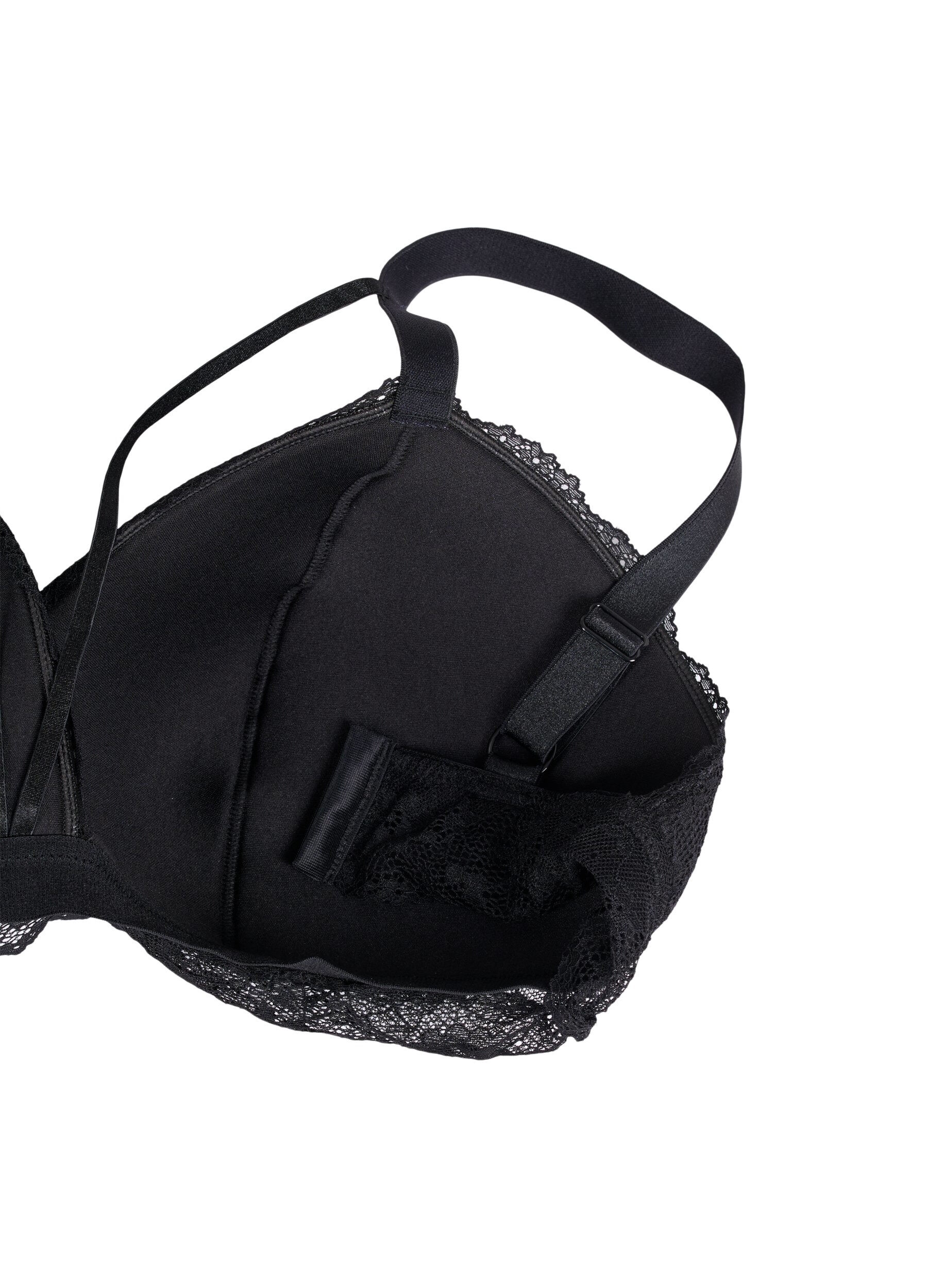 Zizzi Soutien-gorge en dentelle avec d&eacute;tails en string, Noir, Packshot image number 3