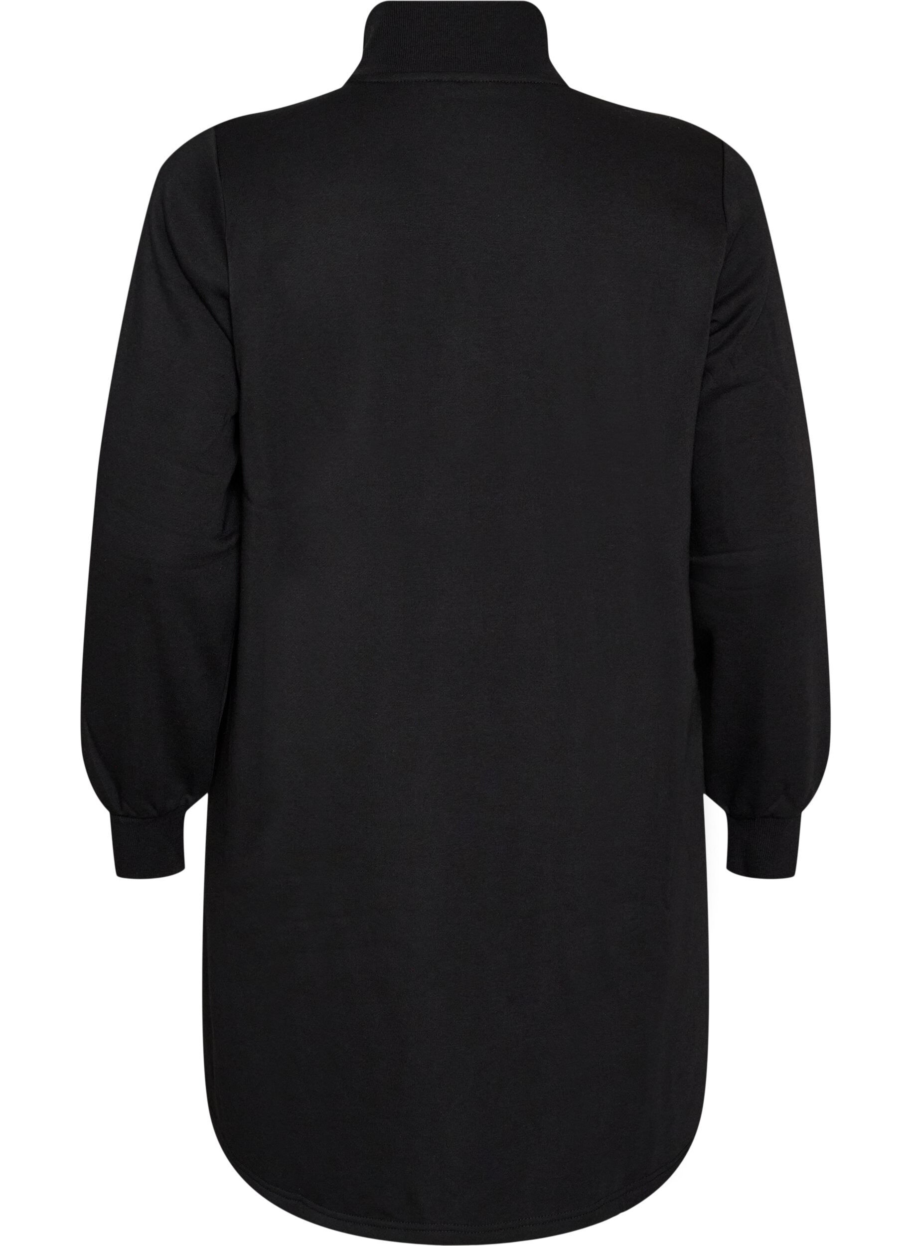 ZizziRobe sweat avec col montant c&ocirc;tel&eacute; et zip, Noir, Packshot image number 1