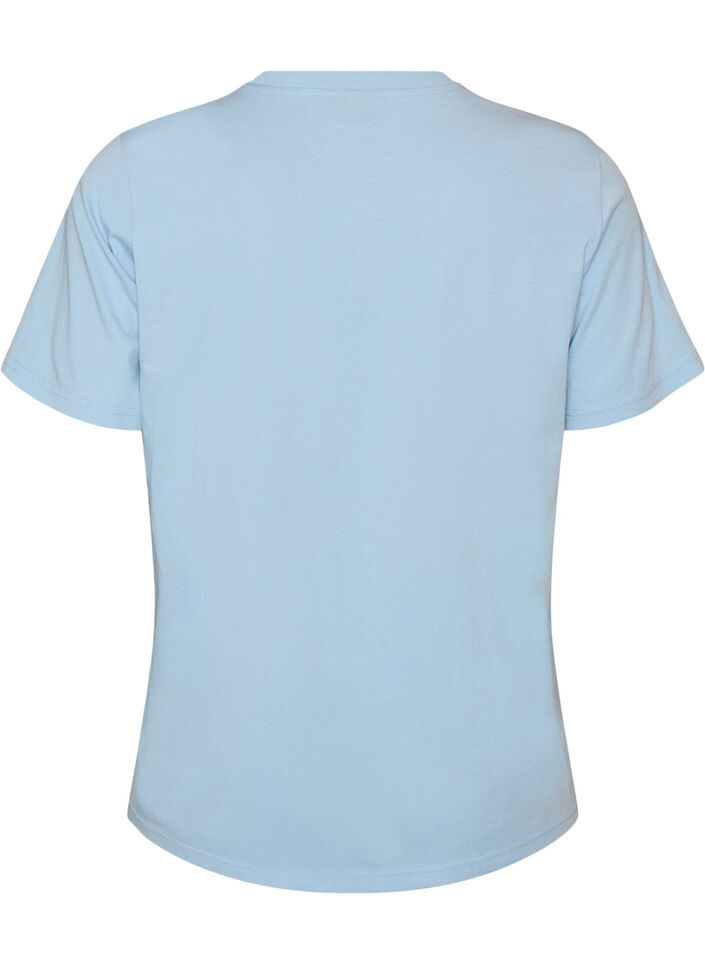 T-Shirt aus Baumwolle mit Print, Blau, Packshot image number 1