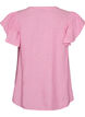 Bluse aus Viskose und Leinen mit R&uuml;schen&auml;rmeln, Pink, Packshot image number 1