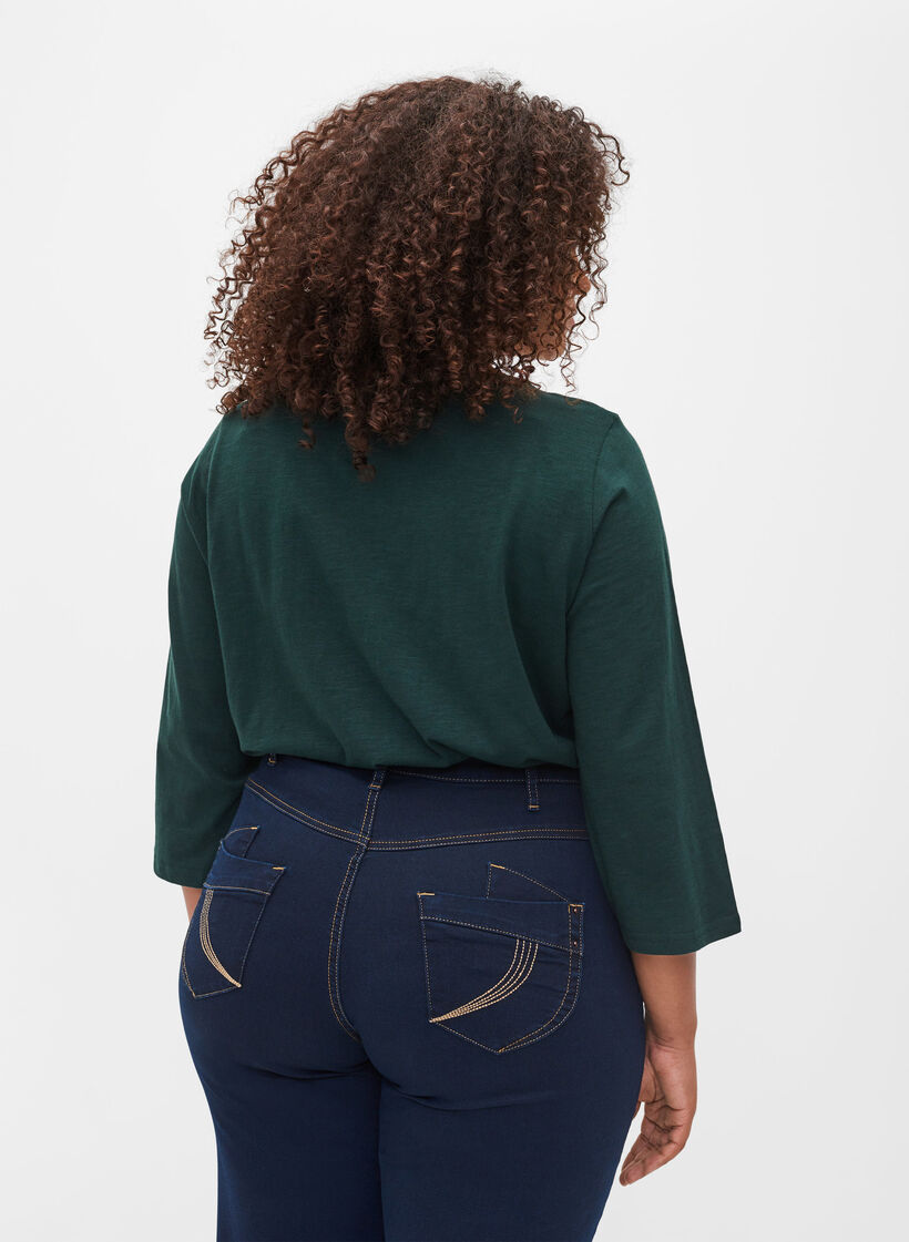 Blouse en coton à manches 3/4, Scarab, Model image number 1