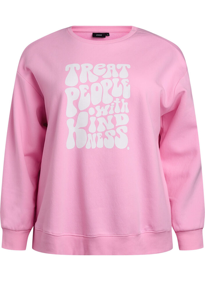 Sweatshirt mit Textaufdruck, Bubblegum, Packshot image number 0