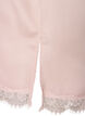 Haut long en satin bord&eacute; de dentelle, Rose poudr&eacute;e, Packshot image number 3
