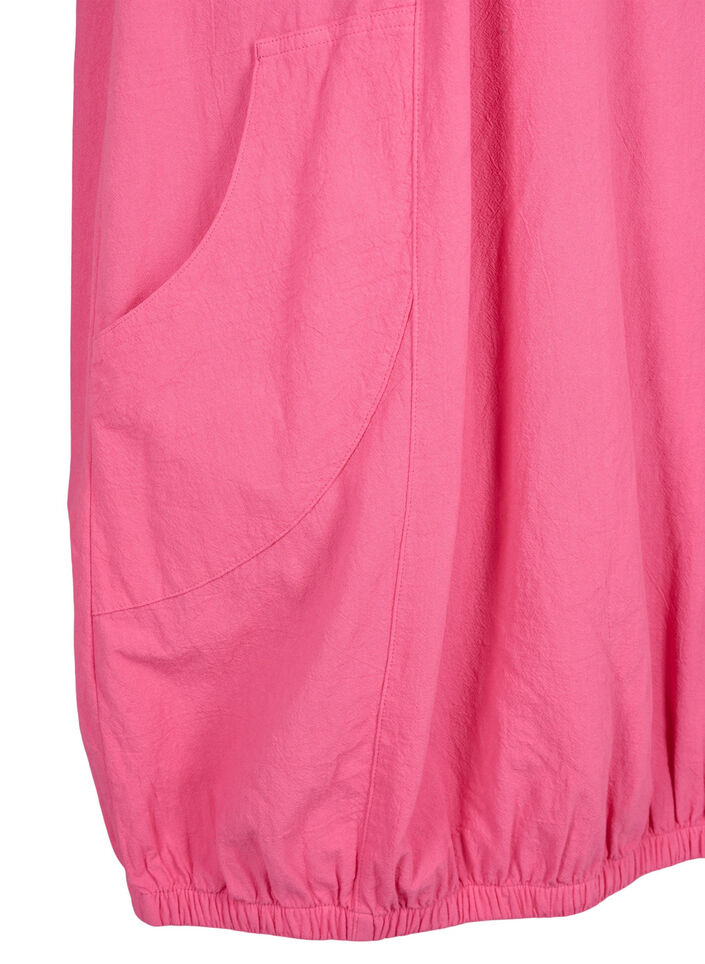 Baumwollkleid mit kurzen &Auml;rmeln, Pink, Packshot image number 3