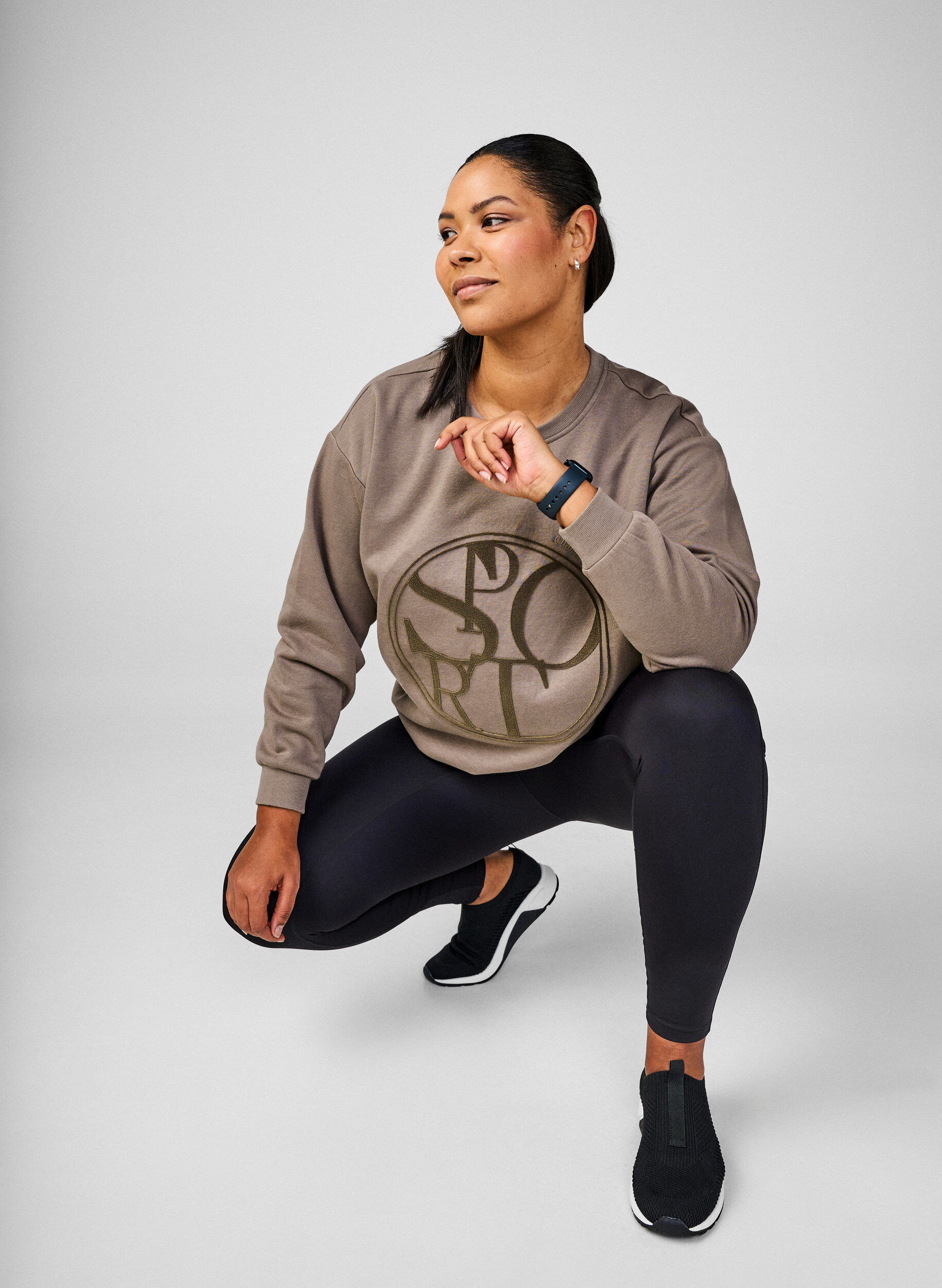 Zizzi CORE, Squat-proof Trainingstights mit Tasche, Schwarz, Image image number 0