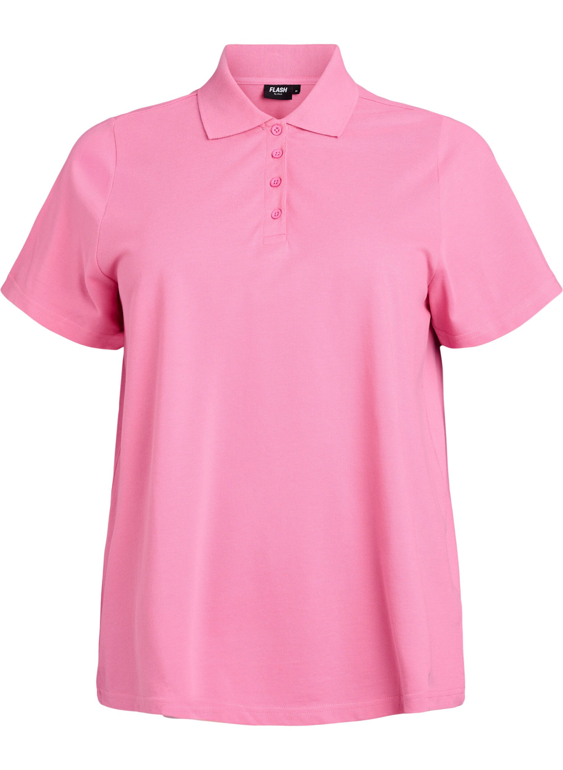 Zizzi Poloshirt mit kurzen &Auml;rmeln, Pink, Packshot image number 0
