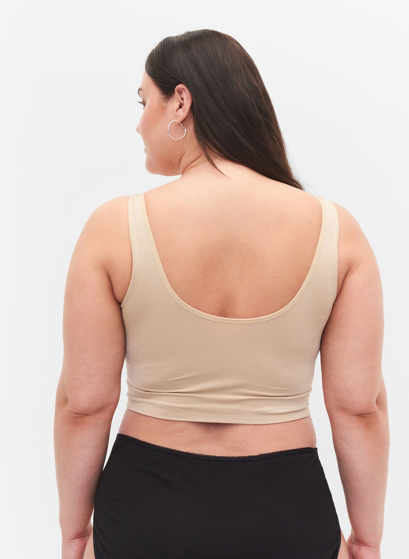 Soutien-gorge souple sans rembourrage, Beige, Model image number 1