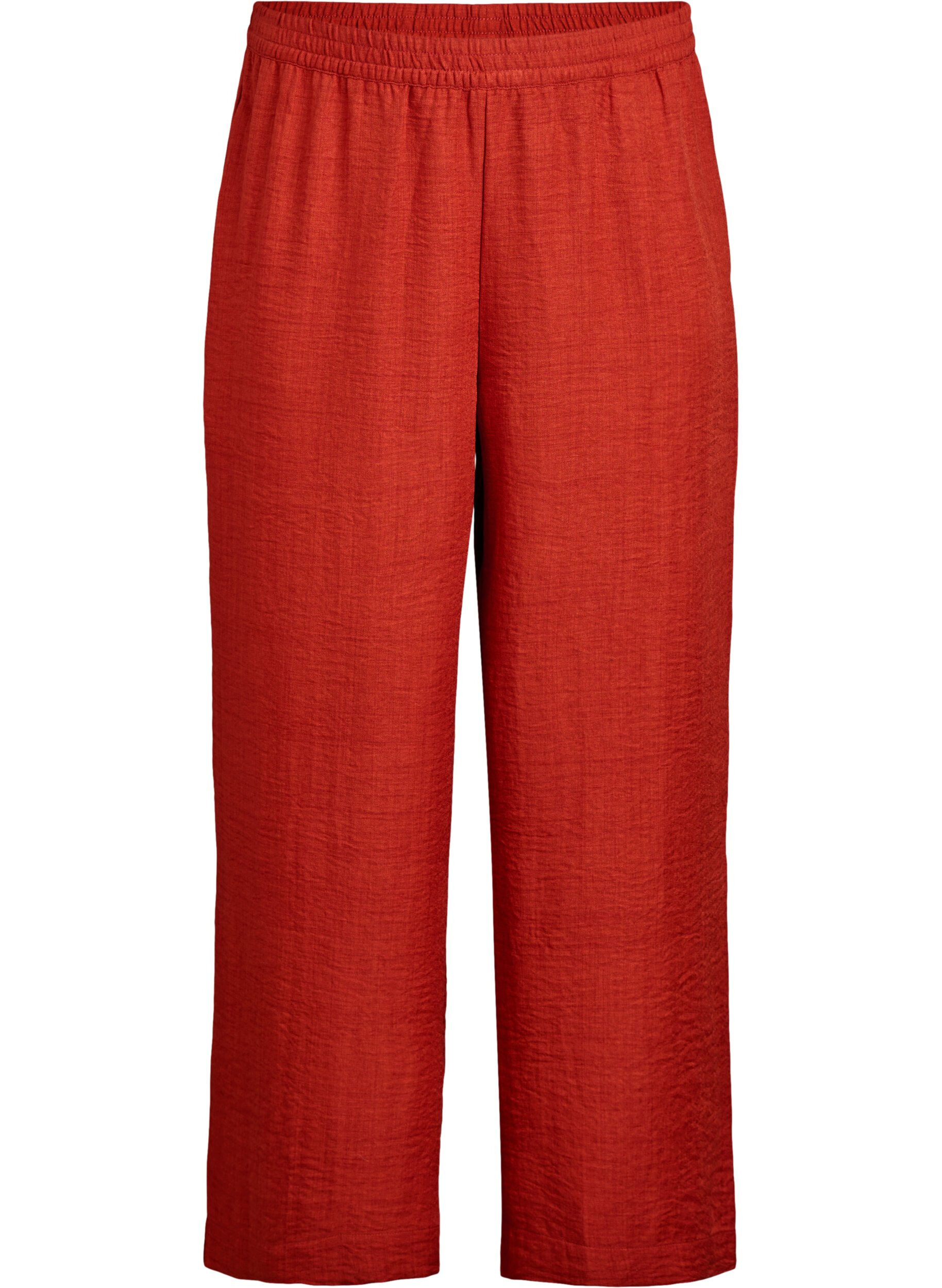 ZizziPantalon ample avec ceinture &eacute;lastique et poches, Rouge, Packshot image number 0
