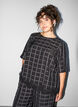 Karierte Bluse mit Spitzenbesatz und ellenbogenlangen &Auml;rmeln, Schwarz, Model image number 0