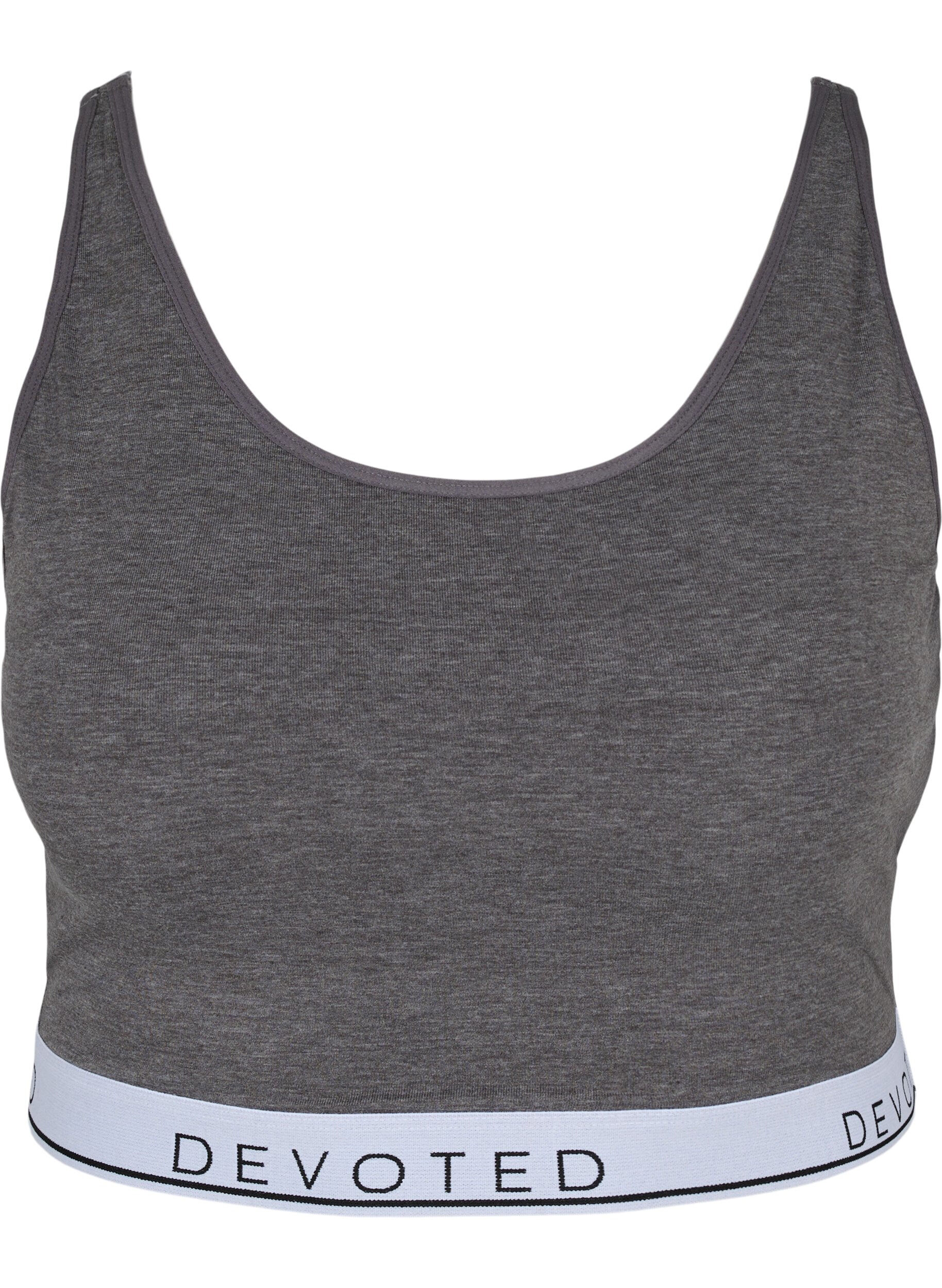 Zizzi Melierter BH mit verstellbaren Tr&auml;gern, Medium Grey Melange, Packshot image number 0