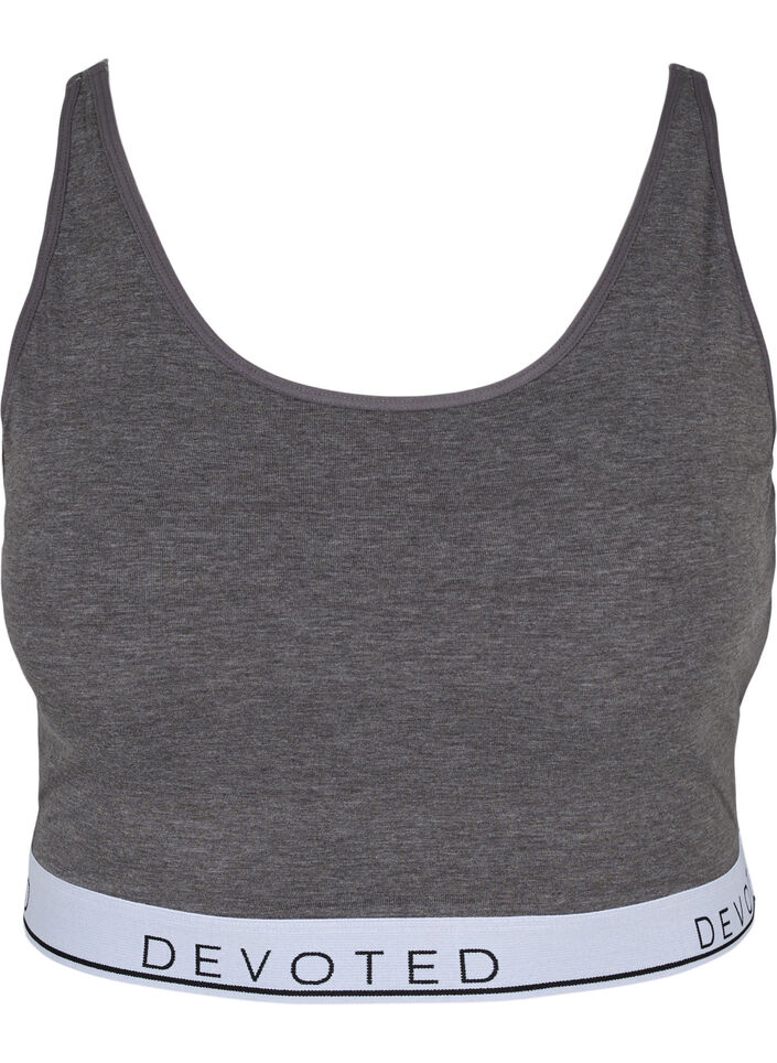 Soutien-gorge chiné à bretelles réglables, Medium Grey Melange, Packshot image number 0