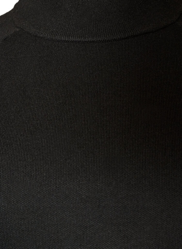 Strickbluse aus einer Viskosemischung mit Rollkragen, Schwarz, Packshot image number 2