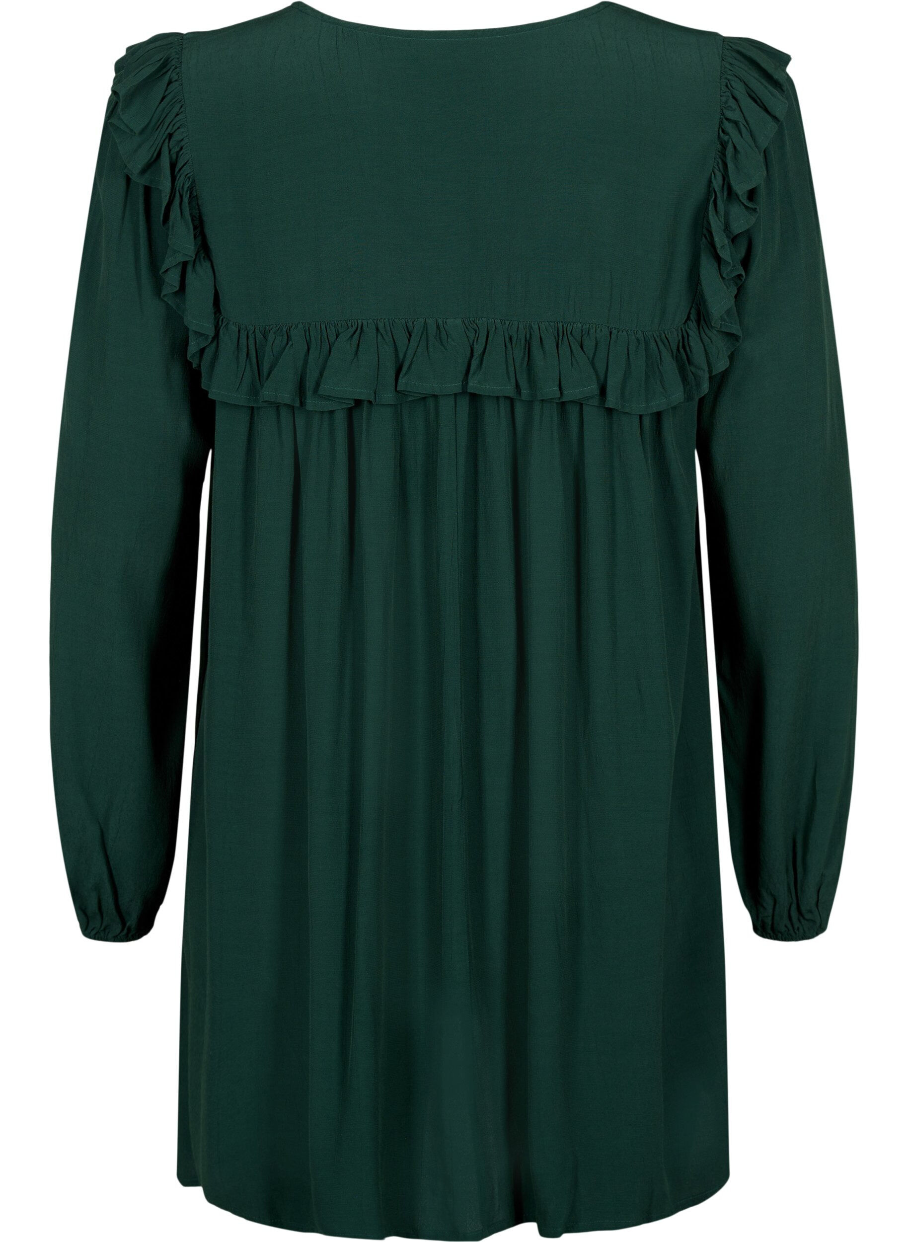 Zizzi Viskose-Tunika mit R&uuml;schen, Scarab, Packshot image number 1