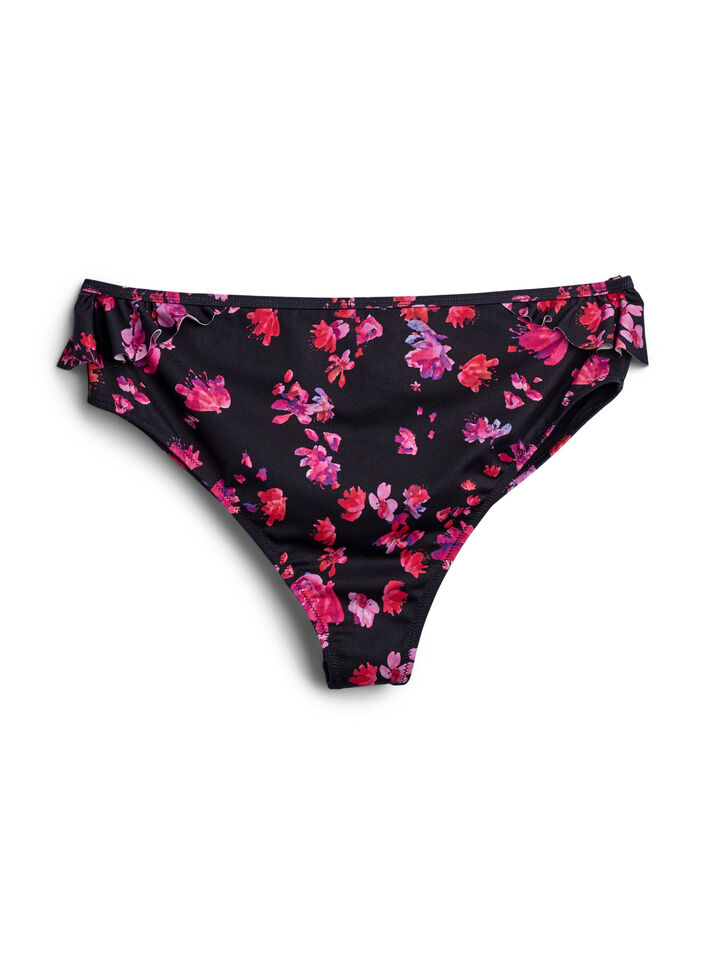 Geblümte Bikinihose im Brasilianischen Schnitt, Pink, Packshot image number 0