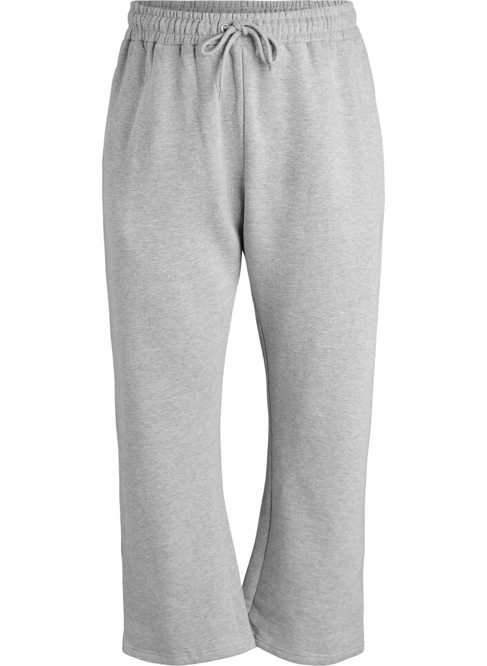Pantalon de jogging taille haute avec int&eacute;rieur bross&eacute;, Gris, Packshot image number 0