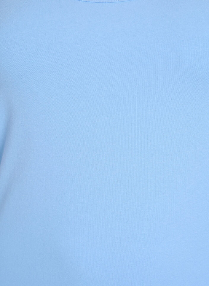 Haut uni Basic en coton, Bleu Clair, Packshot image number 2