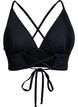 Haut de bikini avec coussinets amovibles et attache dans le dos, Noir, Packshot image number 1