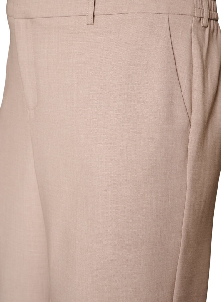 Taillierte Hose mit hoher Taille und gerader Passform, Beige, Packshot image number 2