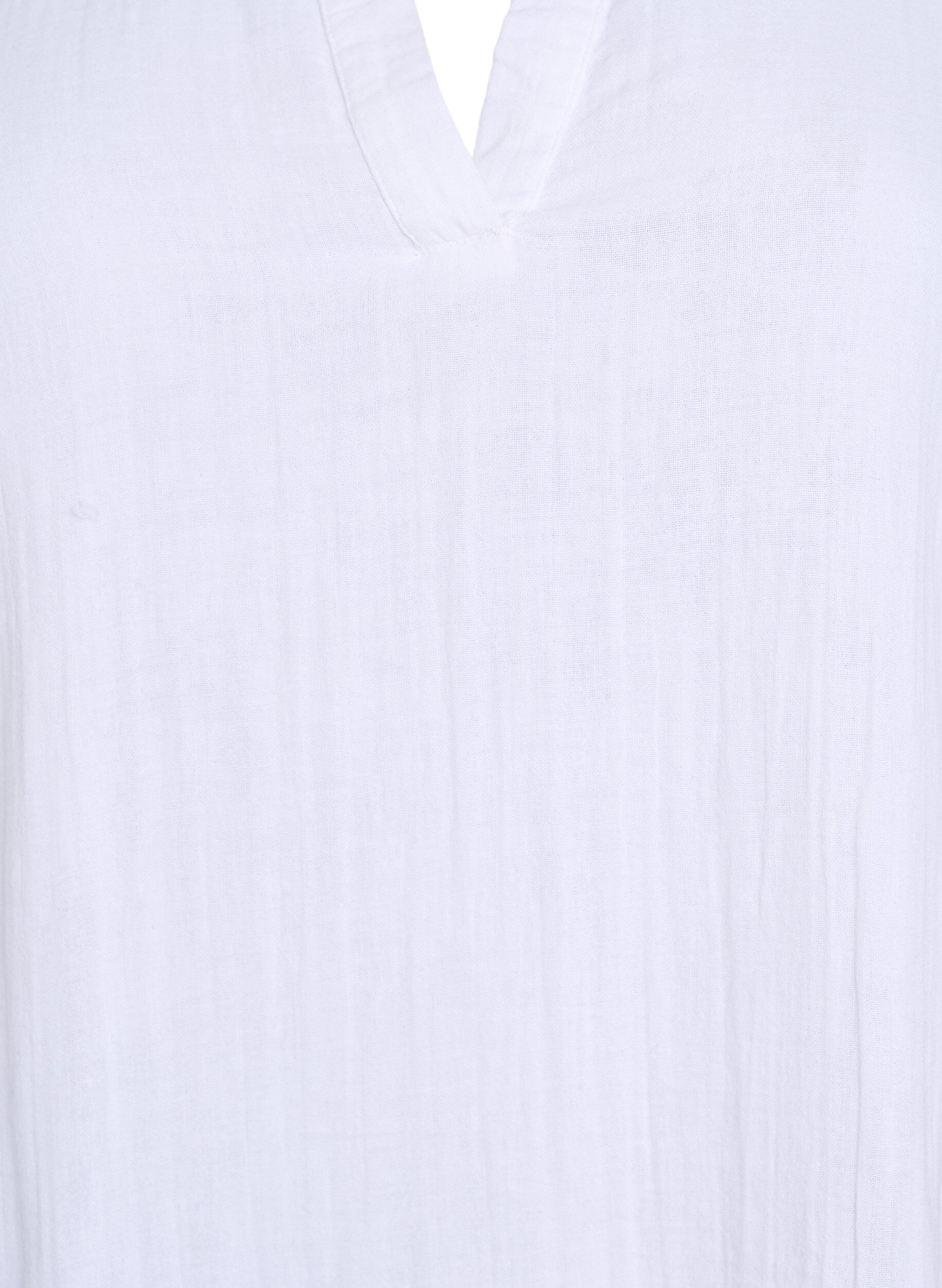 ZizziKurzes A-Linien-Kleid aus Baumwollmusselin, Wei&szlig;, Packshot image number 2