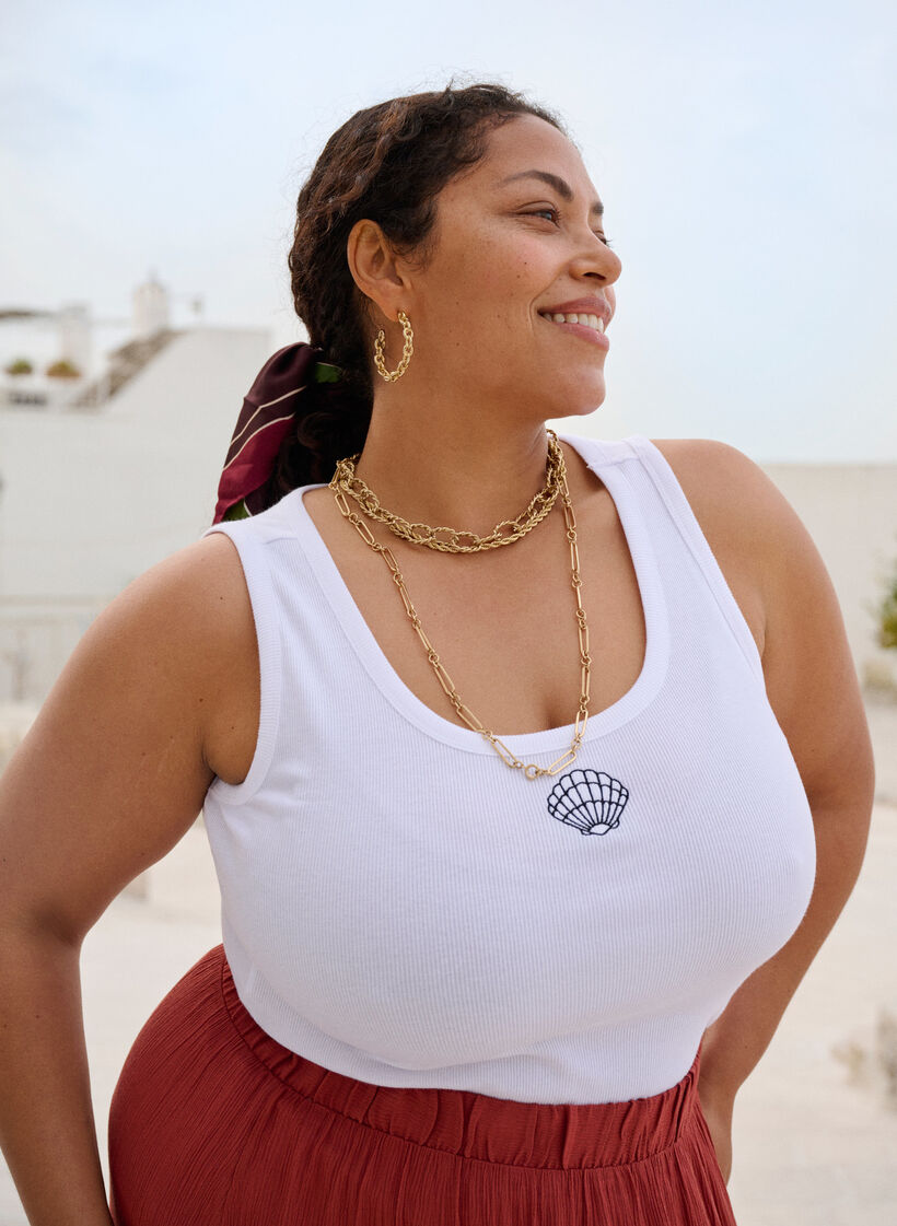 Haut ajust&eacute; avec motif, Blanc, Image image number 0