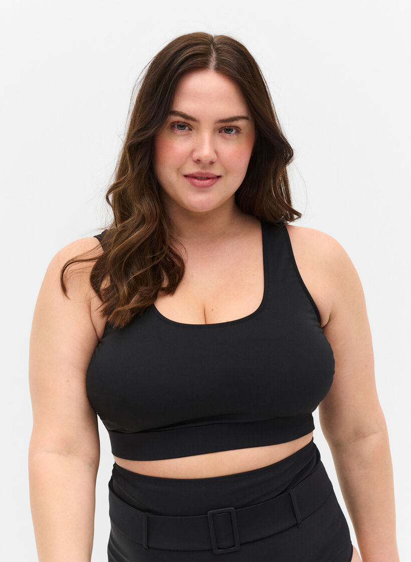 Haut de bikini &agrave; encolure ronde, Black, Model image number 0