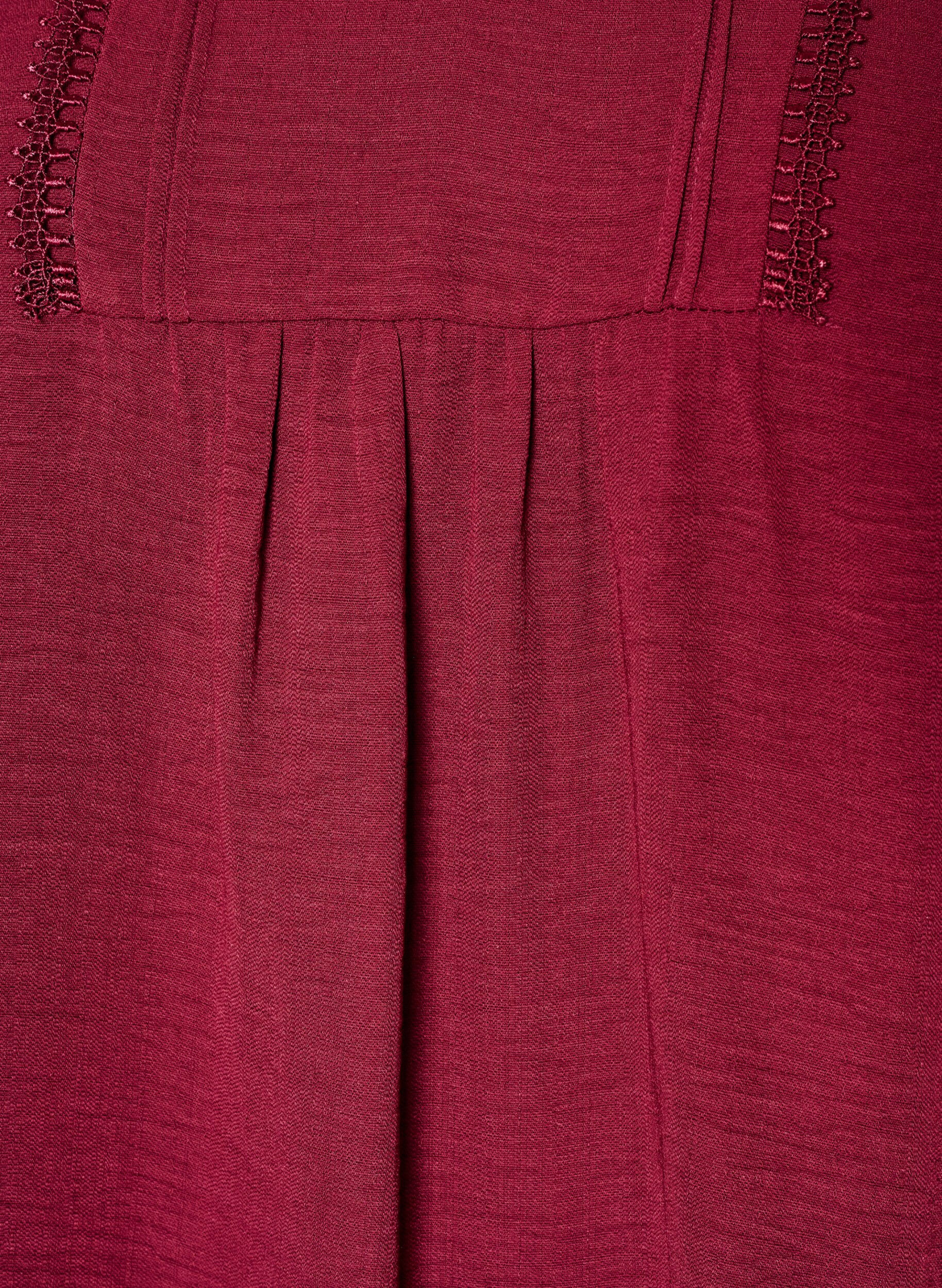 ZizziBlouse avec col en V et bande en crochet, Rouge, Packshot image number 2
