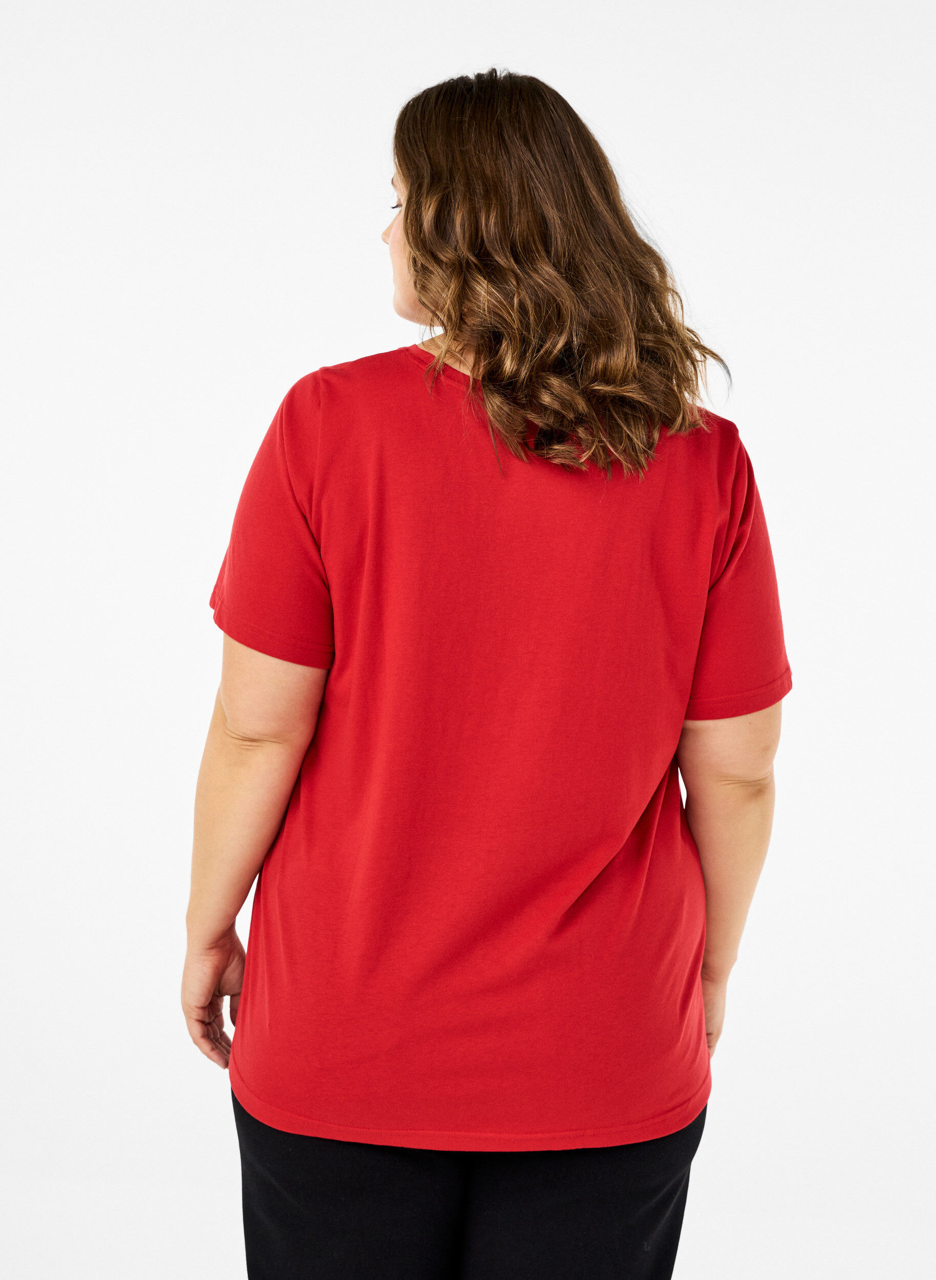 Zizzi FLASH - T-Shirt mit Print, Rot, Model image number 2