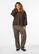Rippenstrick Strickjacke mit Kn&ouml;pfen, Braun, Model image number 1