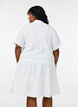 Kurzes A-Linien-Kleid aus Baumwollmusselin, Wei&szlig;, Model image number 2