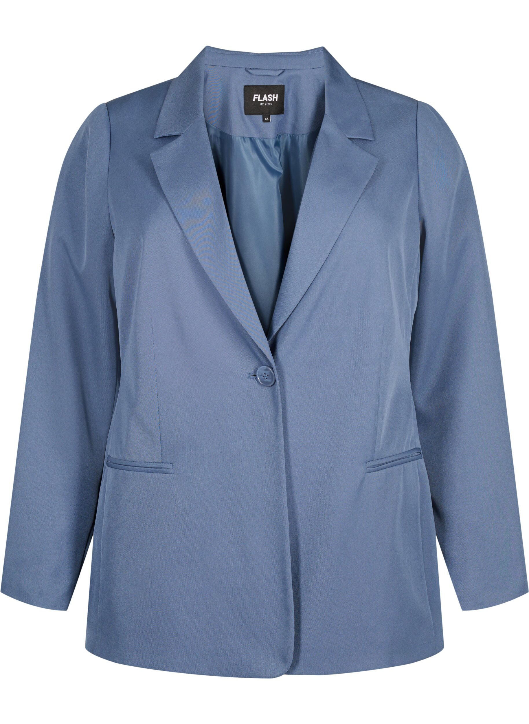 Zizzi FLASH &ndash; Schlichter Blazer mit Knopf, Blau, Packshot image number 0