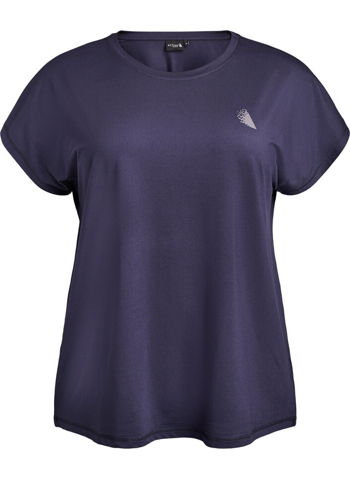 T-shirt de sport couleur unie, Bleu, Packshot image number 0