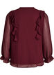 Transparente Bluse mit R&uuml;schen und Bindeband, Rot, Packshot image number 1