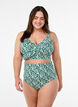 Haut de bikini &agrave; fleurs et &agrave; d&eacute;tails de jabot, Vert, Model image number 1
