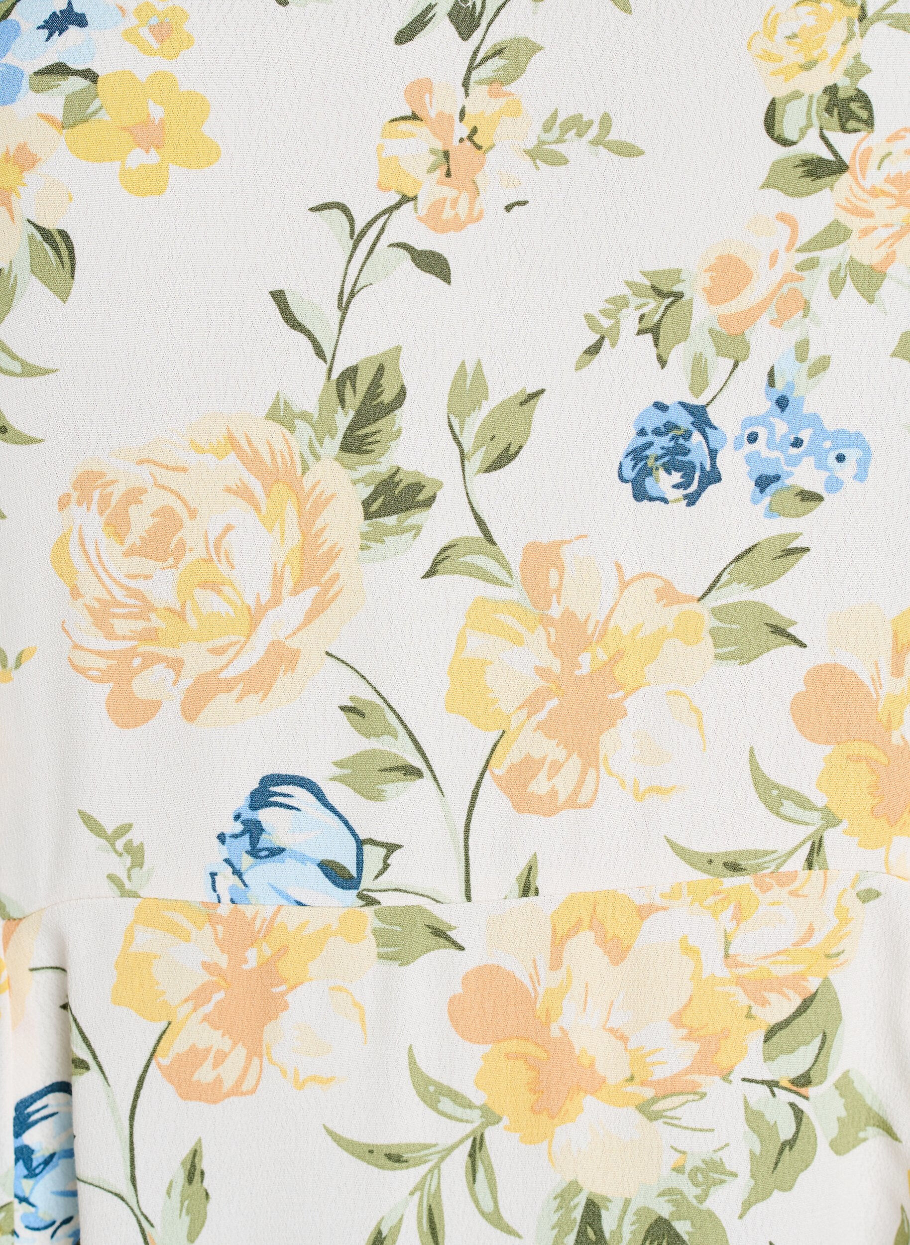 Zizzi Viskose-Midikleid mit Blumenprint, Blau, Packshot image number 2