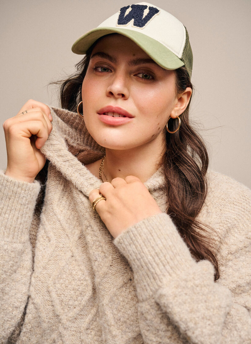 Pull en tricot à motifs avec col roulé, Simply Taupe Mel., Image image number 0