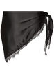 Schal aus Satin mit Spitzensaum, Schwarz, Packshot image number 1