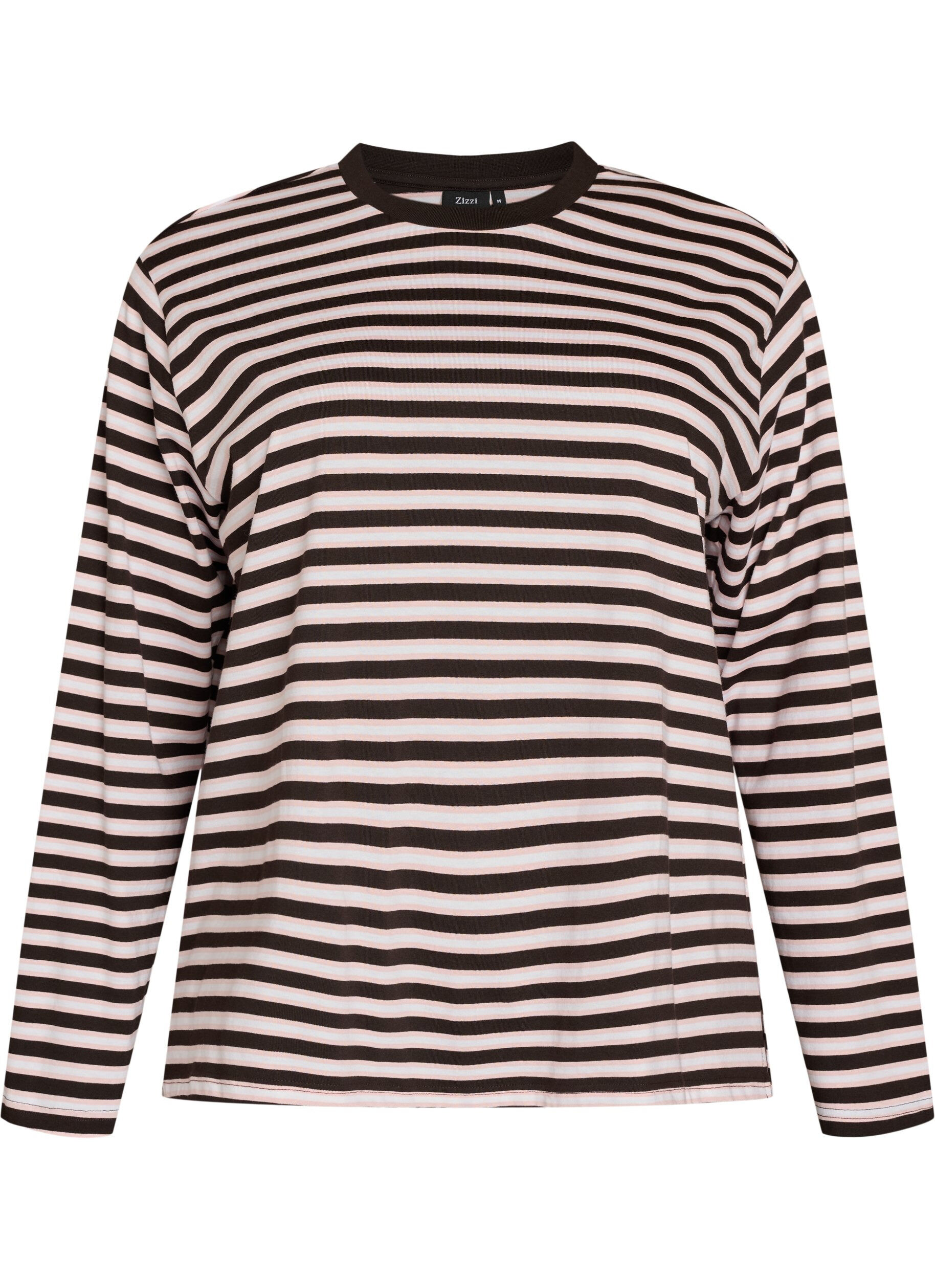 ZizziBasic t-shirt with long sleeves, Pink, Packshot image number 0