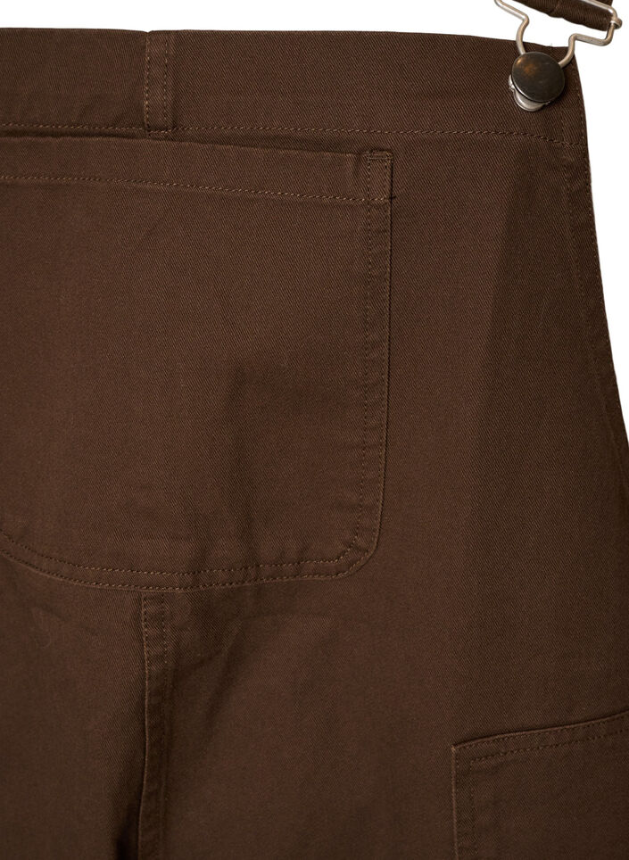 Latzhose mit Balloneffekt und verstellbaren Tr&auml;gern, Braun, Packshot image number 2