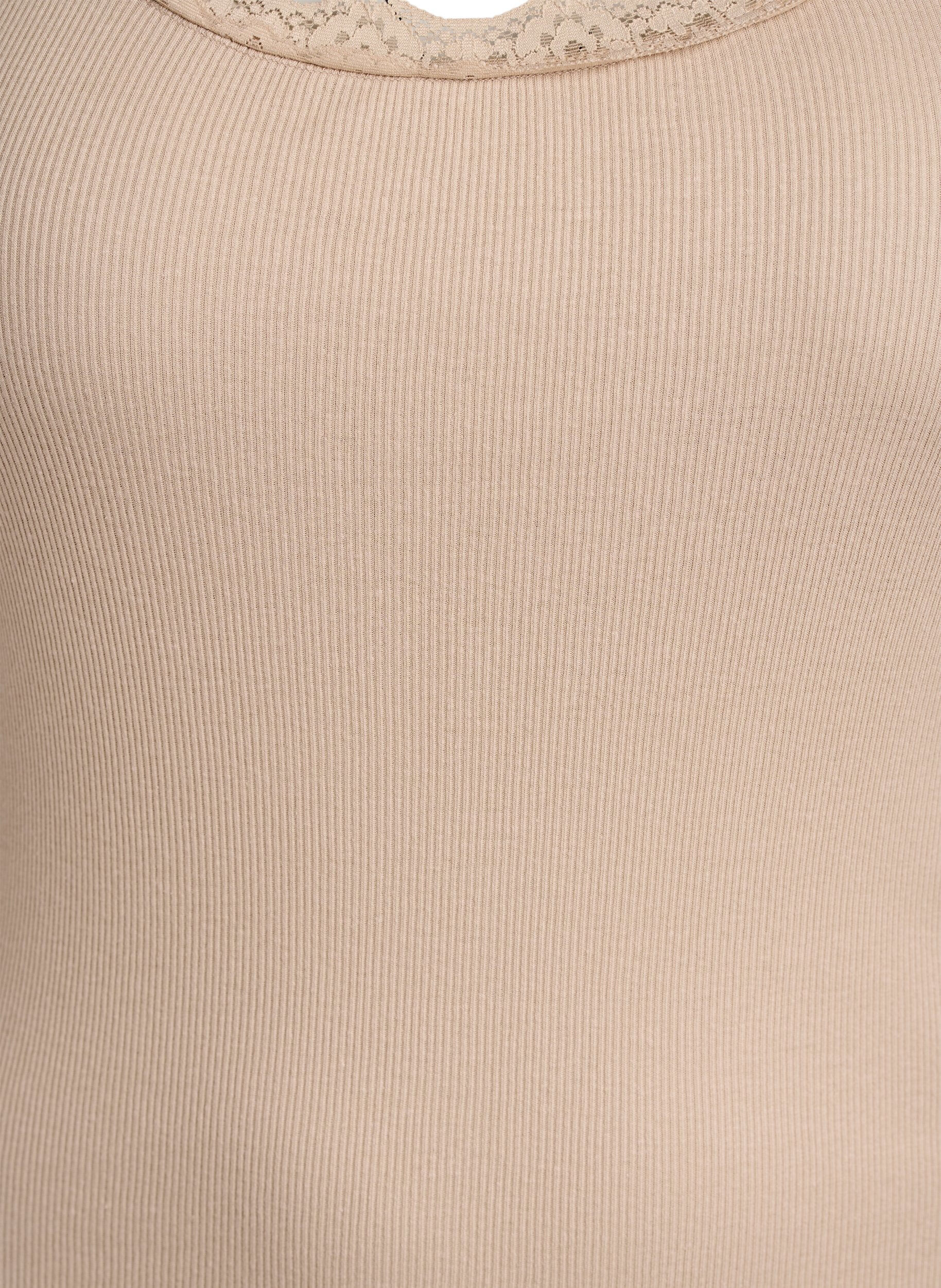 ZizziHaut avec bordure en dentelle, Beige, Packshot image number 2