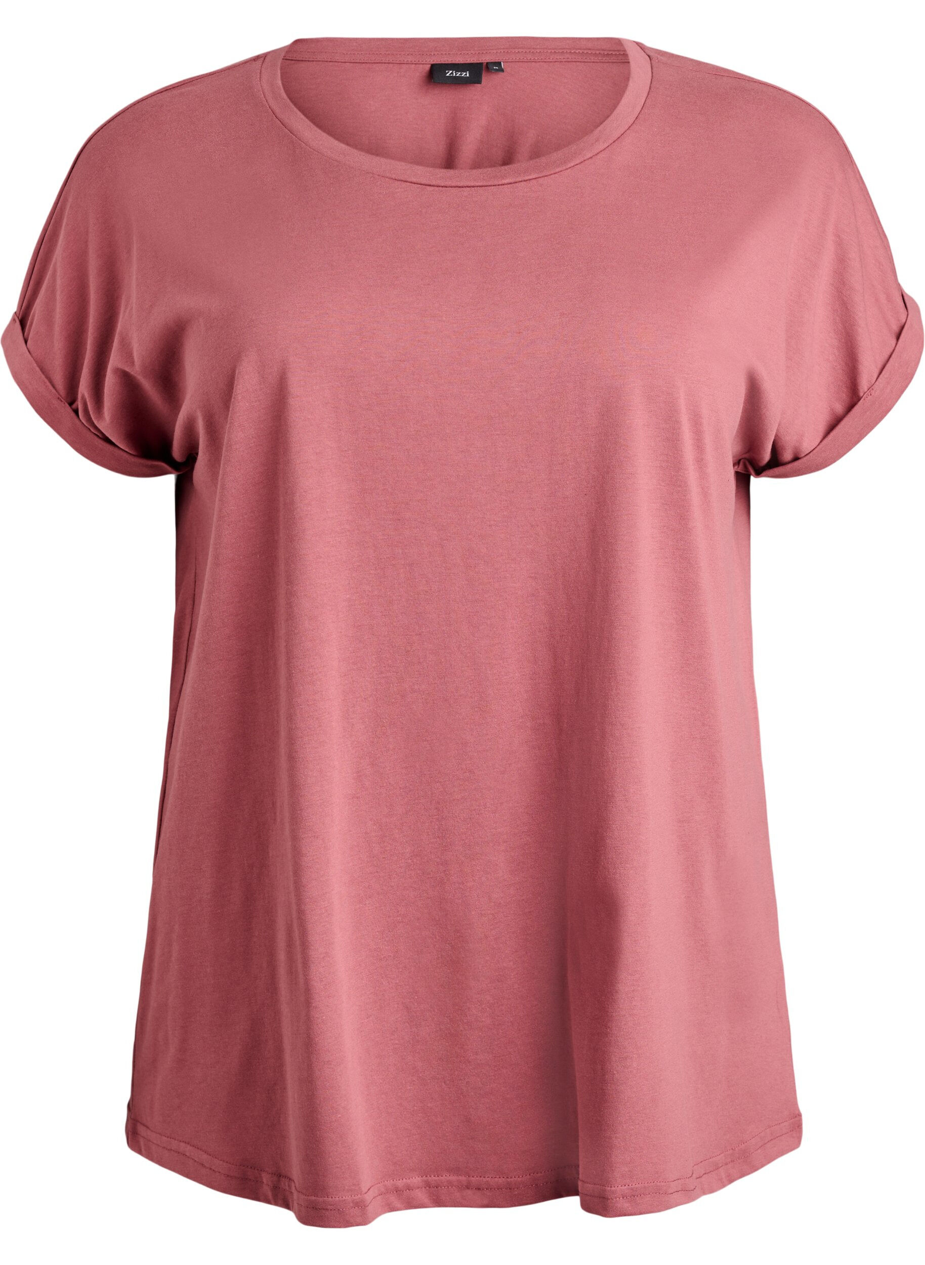 Zizzi T-shirt &agrave; manches courtes en m&eacute;lange de coton, Rose, Packshot image number 0