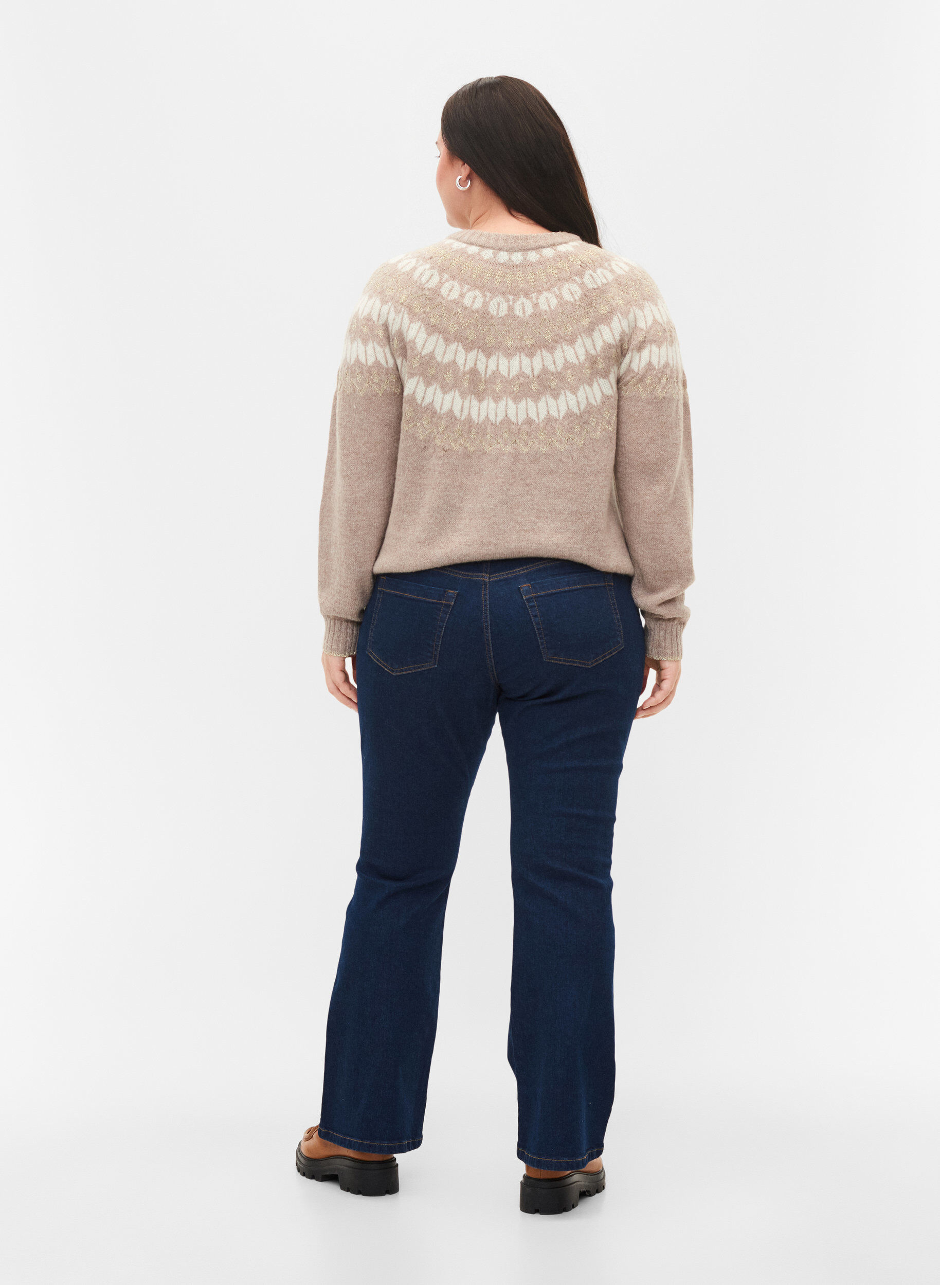 Zizzi Jeans bootcut Ellen &agrave; taille haute, Bleu, Model image number 1