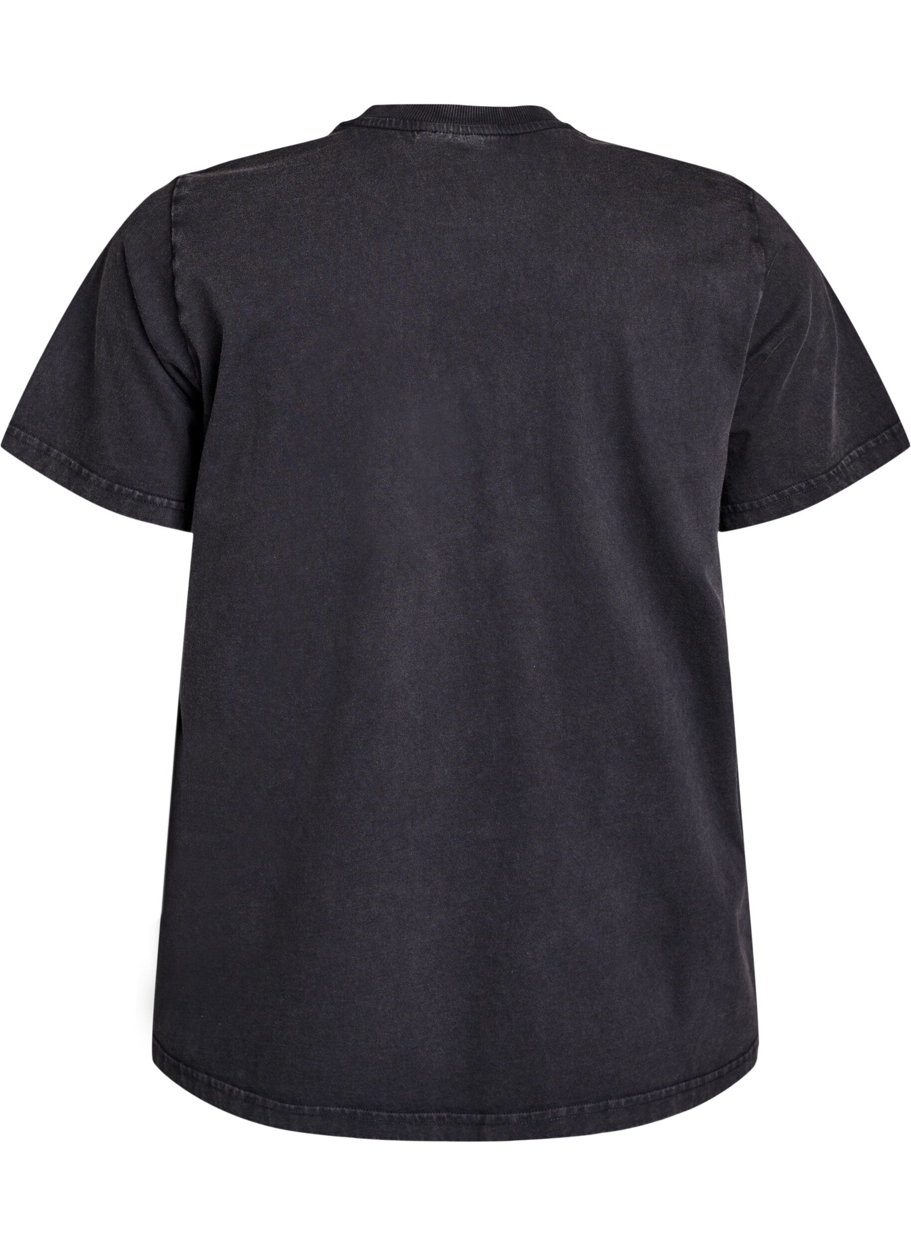 Zizzi T-shirt &agrave; imprim&eacute; nounours et effet d&eacute;lav&eacute;, Gris, Packshot image number 1